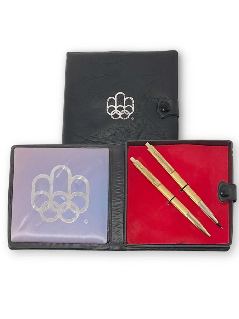 Vintage 1976 Montreal Olympics Gold Tone Pen & Pencil Set with COJO 76 Case